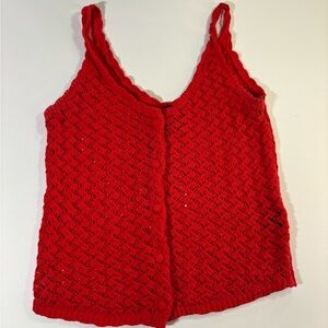Moon & Madison Red Knit Tank Top